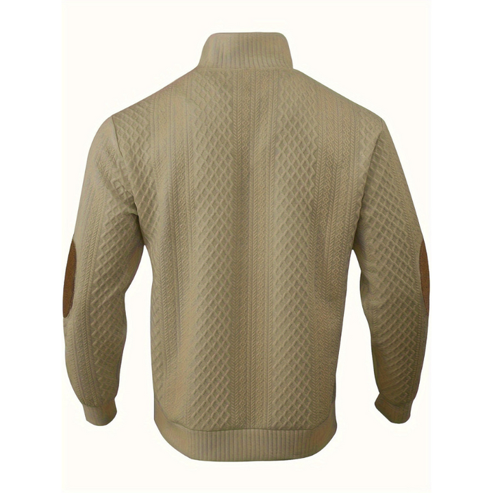 Pullover Herren | Struktur Knopfleiste | Dick und warm