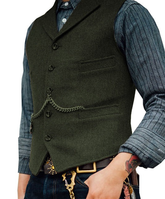 Herren Gilet | Elegant Vintage | Mit Knöpfen | Slimfit