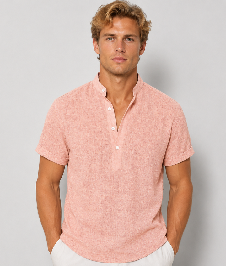 Herren Henley-Hemd | Gerade Passform | Mit Knopfleiste | Sommer