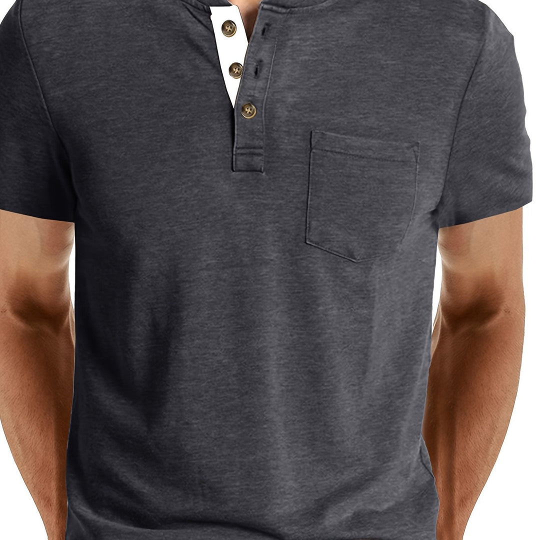 Herren T-Shirt | Slim Fit | Knopfleiste | Sommer