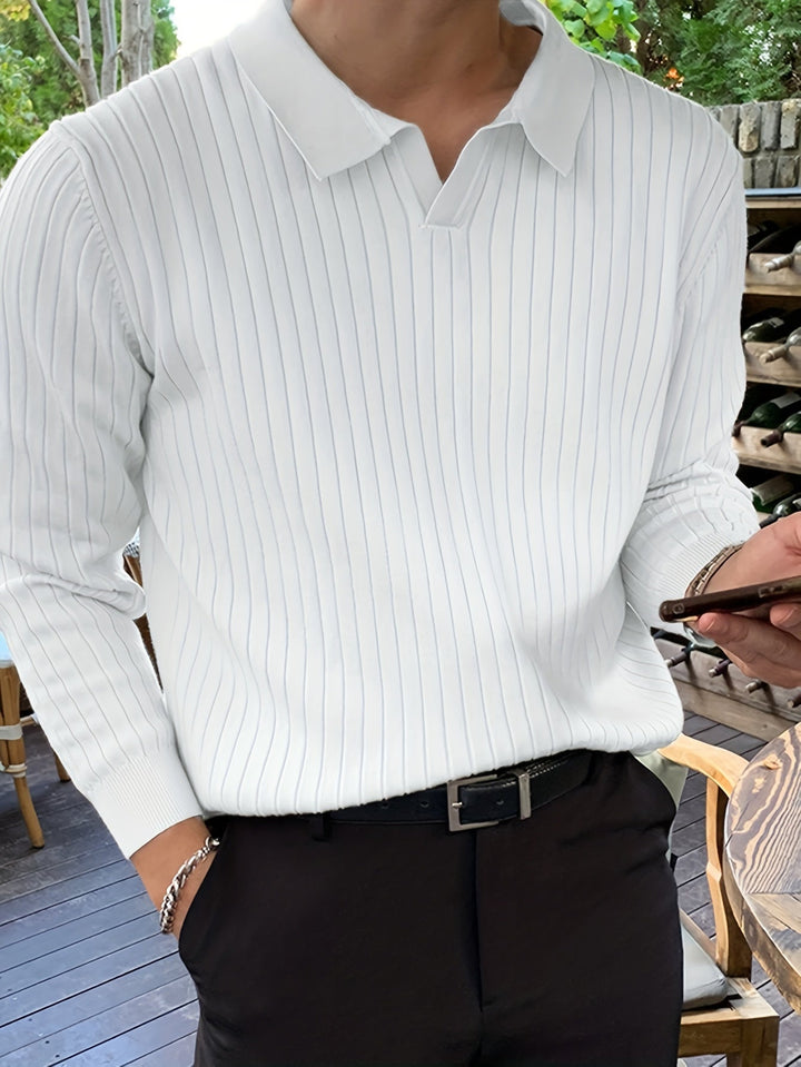 Herren Poloshirt | Slim Fit | Geripptes Design | Sommer