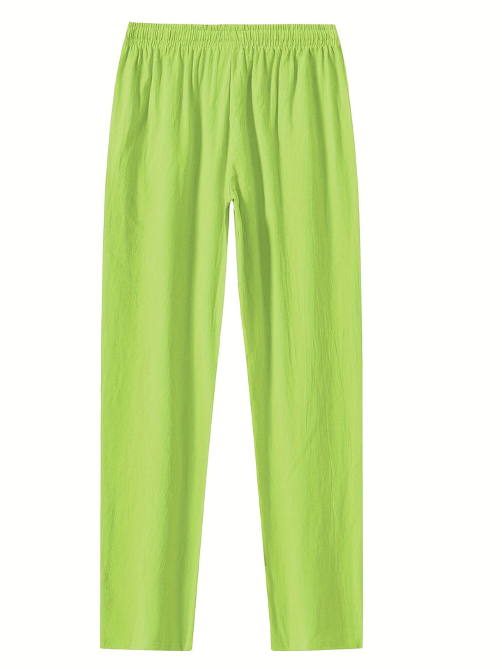Herren Leinenhose | Lockerer Schnitt | Elastischer Bund | Sommer