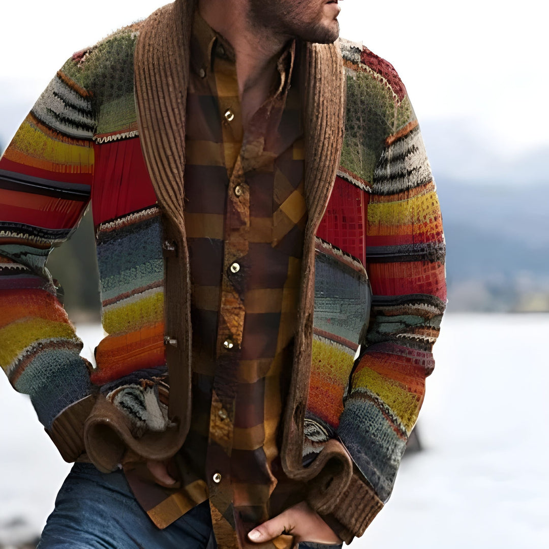 Herren Strickjacke | Gestreifte Strickjacke | Moderner Westenstil