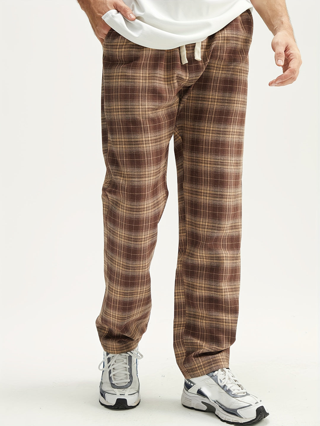 Herren Hose | Relaxed | Karomuster Kordelzug | Sommer