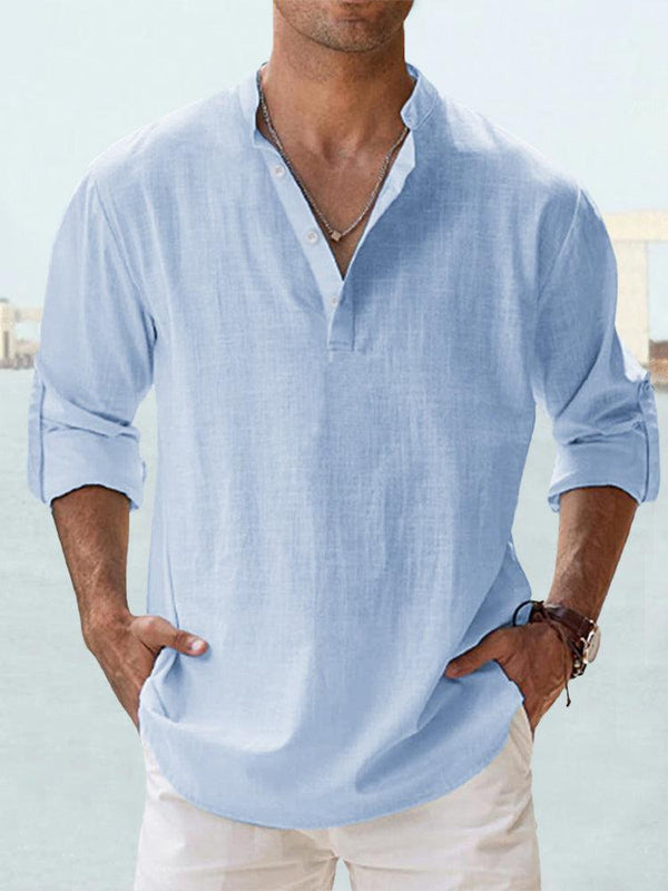 Herren Henley-Hemd | Gerade Passform | Mit Knopfleiste | Sommer