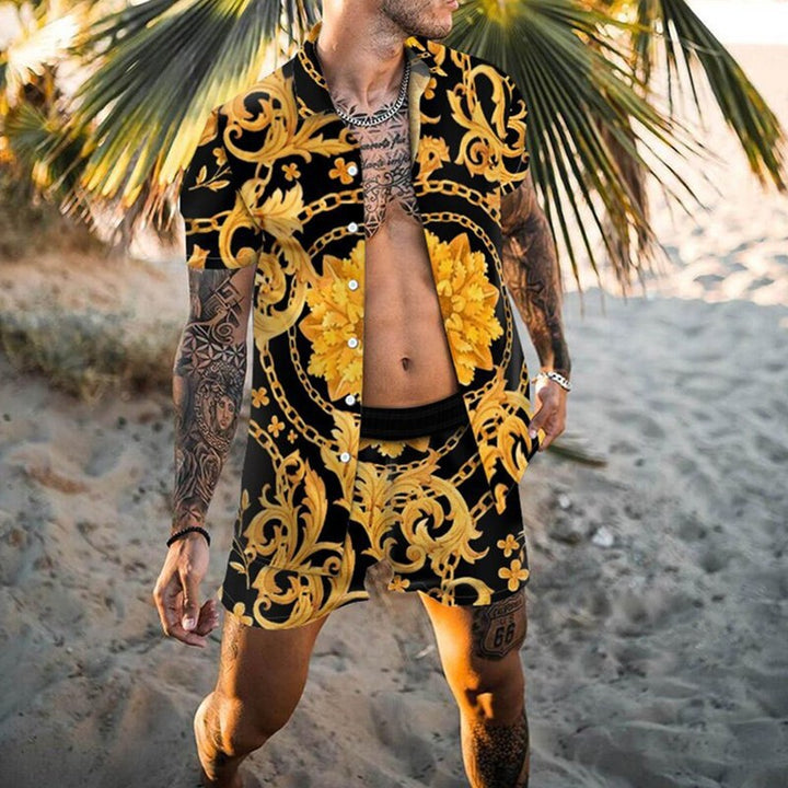Herren Set | Oversized | Mit Knopfleiste | Sommer Oasis