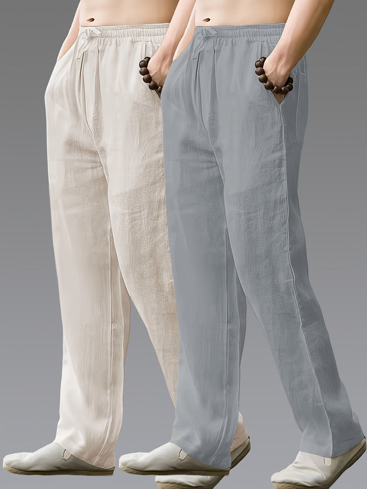 Herren Hose | Straight | Mit Kordelzug | Sommer