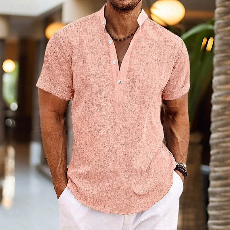 Herren Henley-Hemd | Gerade Passform | Mit Knopfleiste | Sommer