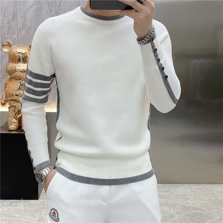 Herren Pullover | Slimfit | Lange Ärmel Mit Knopfleiste | Frühling