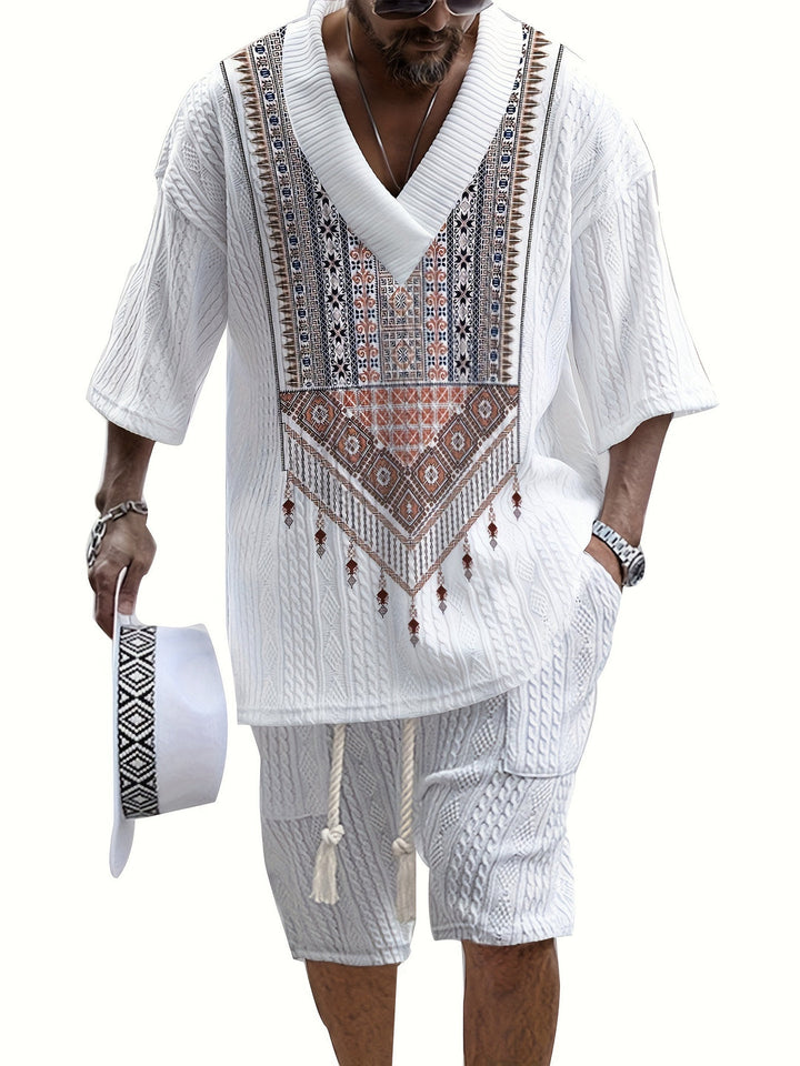 Herren Set | Oversized | Kurzarm | V-Ausschnitt