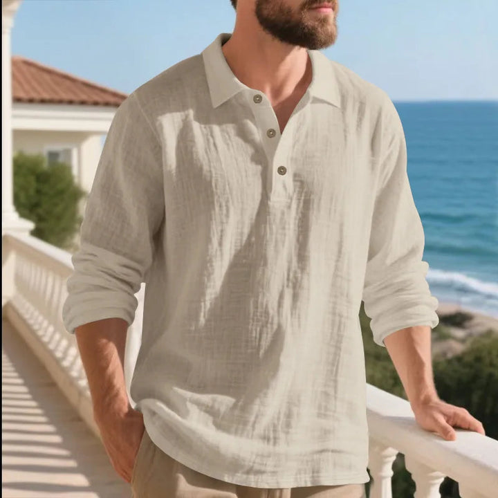 Herren Hemd | Straight | Lange Ärmel Mit Knöpfen | Sommer