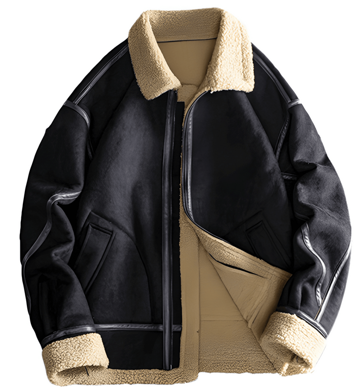 Winterjacke Herren | Retro Jacke Herren | Gestreifter Komfort Look