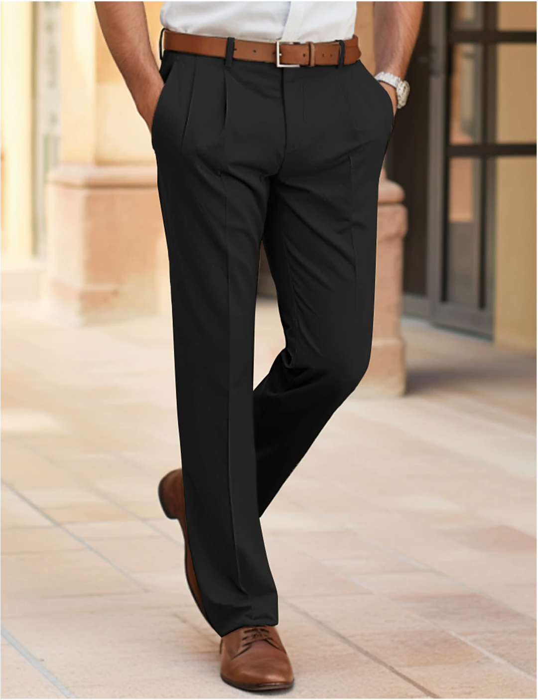 Herren Hose | Straight | Mit Knöpfen | Sommer