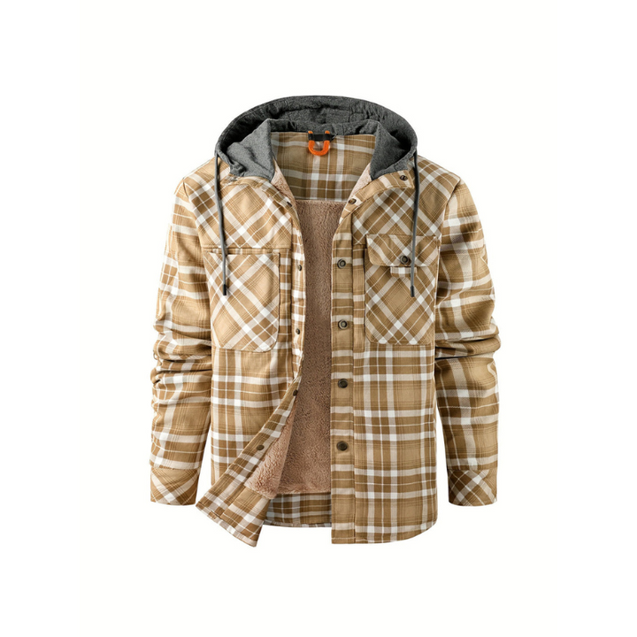 Winterjacke Herren | Kariert & mit Kapuze | Retro look