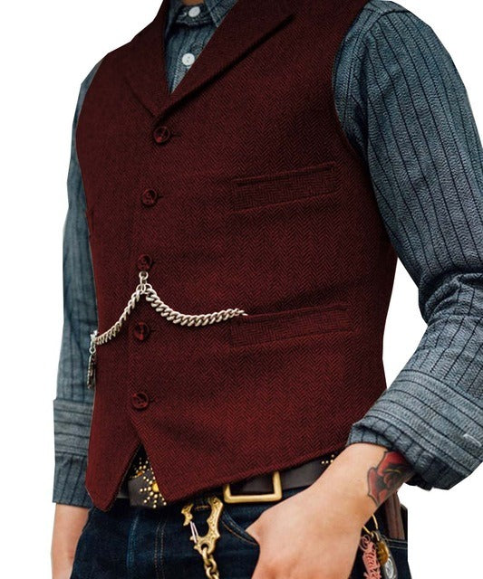 Herren Gilet | Elegant Vintage | Mit Knöpfen | Slimfit