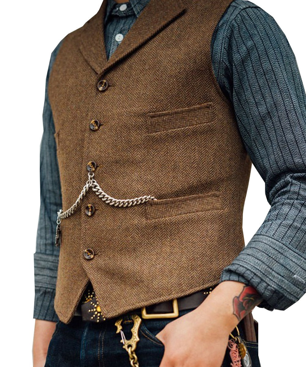 Herren Gilet | Elegant Vintage | Mit Knöpfen | Slimfit