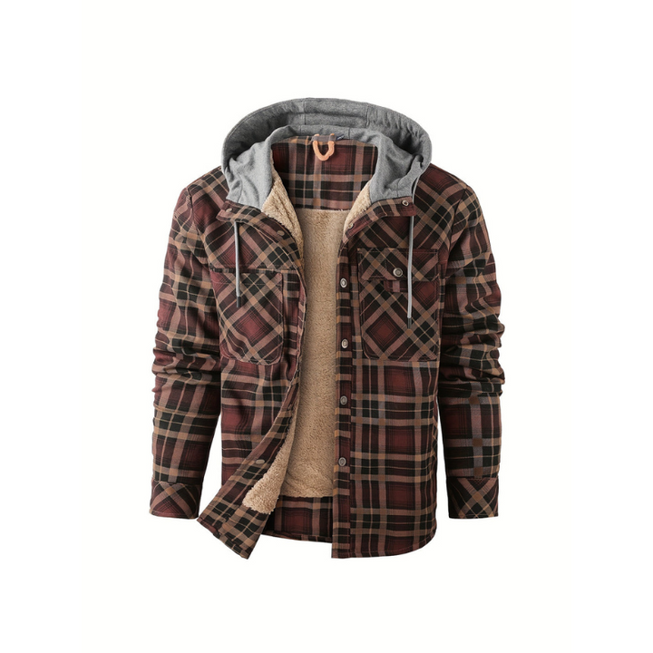 Winterjacke Herren | Kariert & mit Kapuze | Retro look