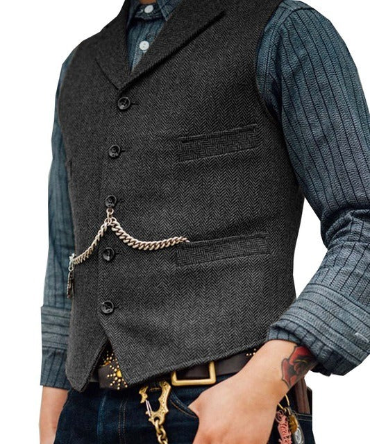 Herren Gilet | Elegant Vintage | Mit Knöpfen | Slimfit