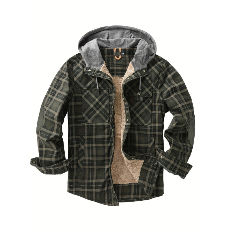 Winterjacke Herren | Kariert & mit Kapuze | Retro look