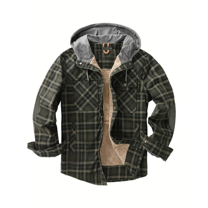 Winterjacke Herren | Kariert & mit Kapuze | Retro look