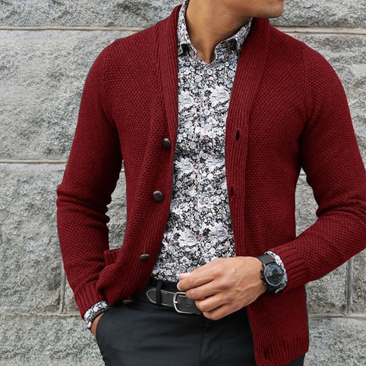 Herren Cardigan | Strukturstrick Design | Elegante Strick kleider