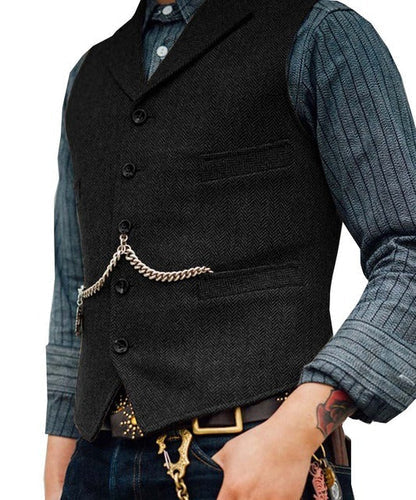 Herren Gilet | Elegant Vintage | Mit Knöpfen | Slimfit