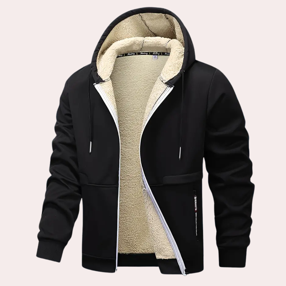 Winterjacke Herren | Gefütterte Kapuzenjacke | Komfort Jacke Herren