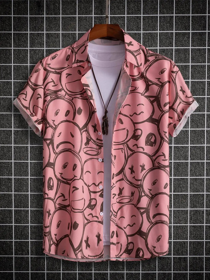 Herren Shirt | Flamingo-Print | Tropischer Stil | Sommer