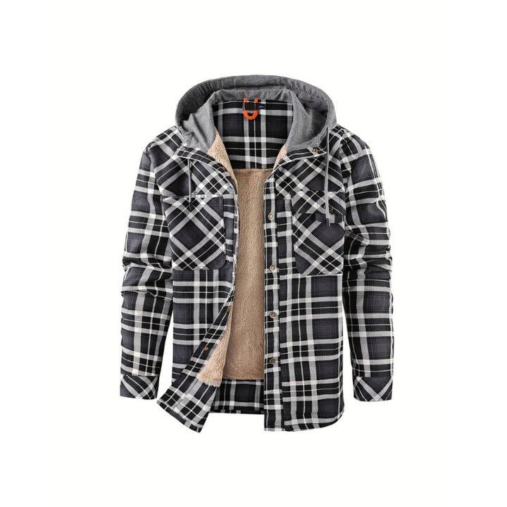 Winterjacke Herren | Kariert & mit Kapuze | Retro look