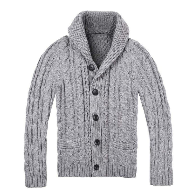 Herren Cardigan | Zopfmuster Strickjacke | Elegante Winter kleider