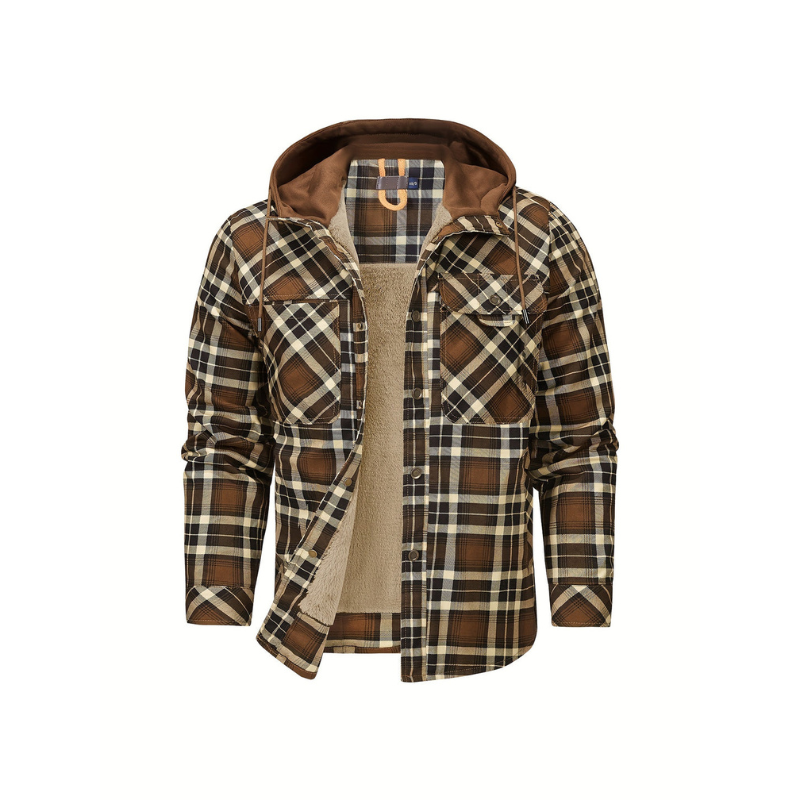 Winterjacke Herren | Kariert & mit Kapuze | Retro look