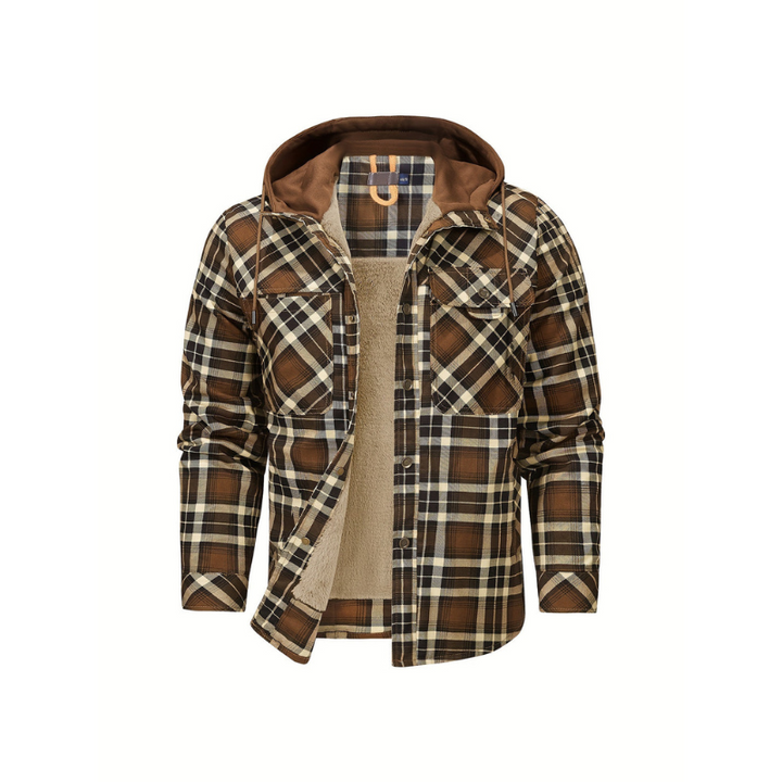 Winterjacke Herren | Kariert & mit Kapuze | Retro look