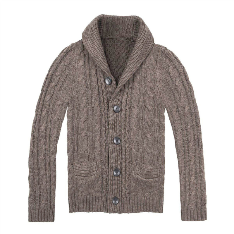 Herren Cardigan | Zopfmuster Strickjacke | Elegante Winter kleider