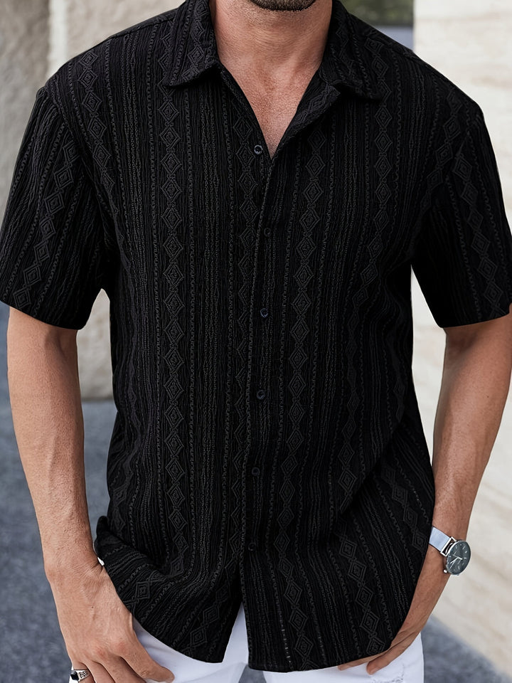 Herren Shirt | Regular | Mit Knopfleiste | Sommer Texture