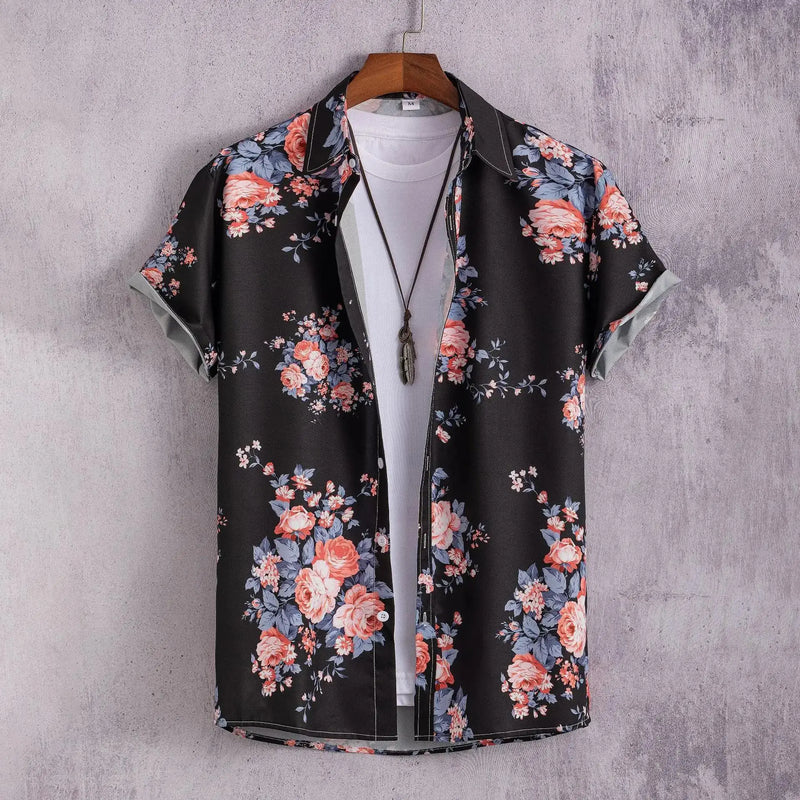 Herren Shirt | Flamingo-Print | Tropischer Stil | Sommer