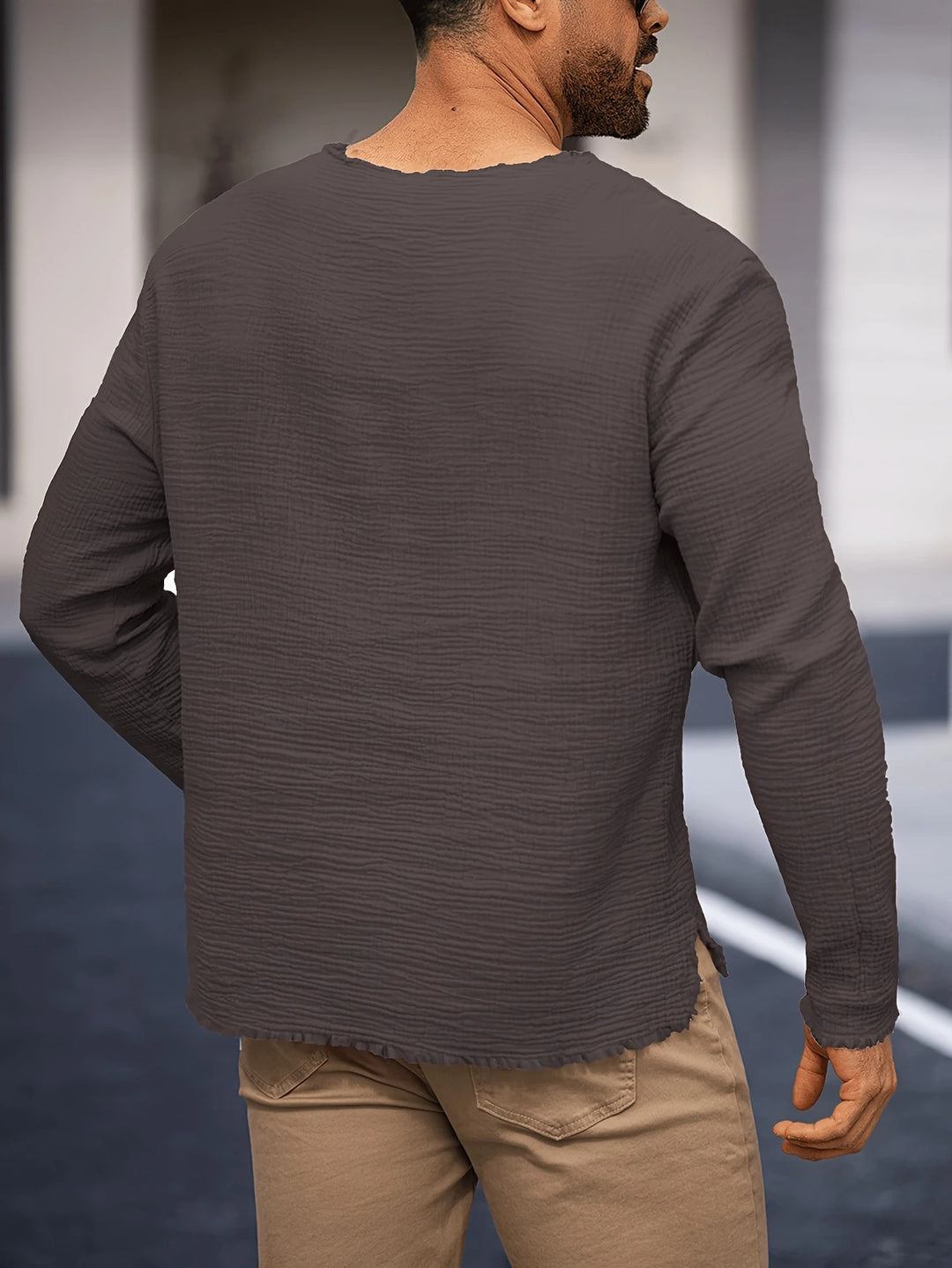 Herren Hemd | Relaxed Fit | V-Ausschnitt | Sommer