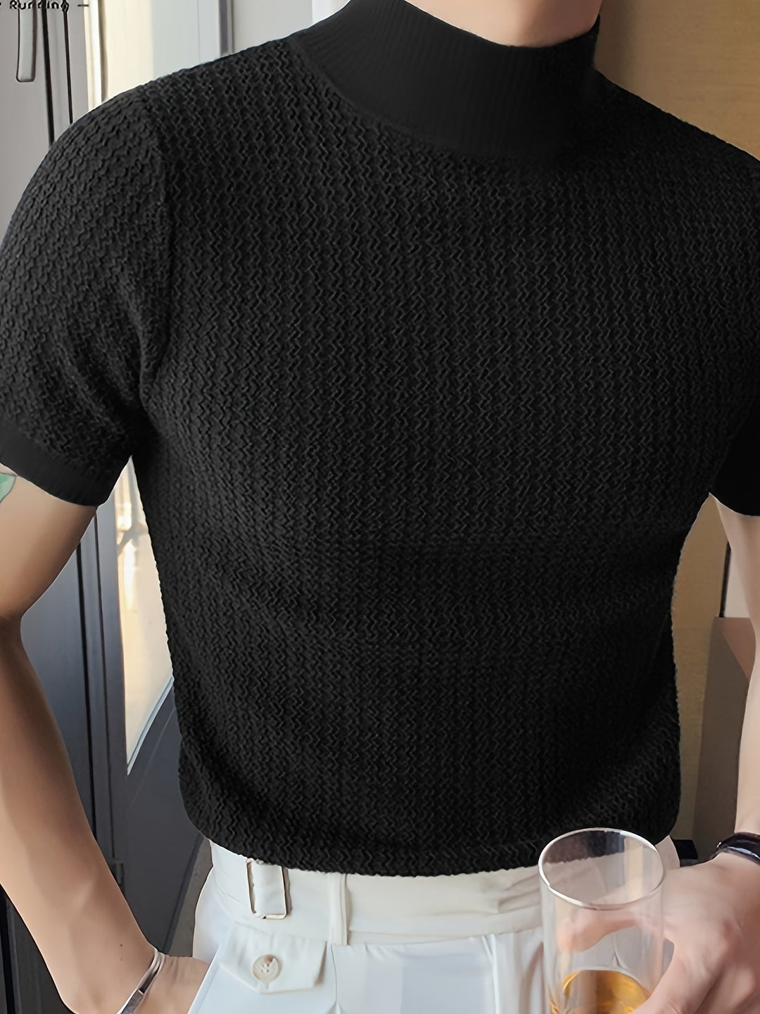 Herren Strickshirt | Slim Fit | Strukturdesign | Sommer