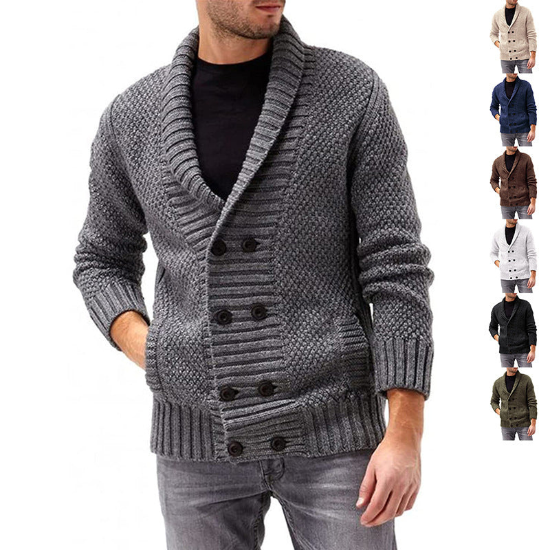 Herren Cardigan | Doppelknopf Strickjacke | Klassische Winter kleider