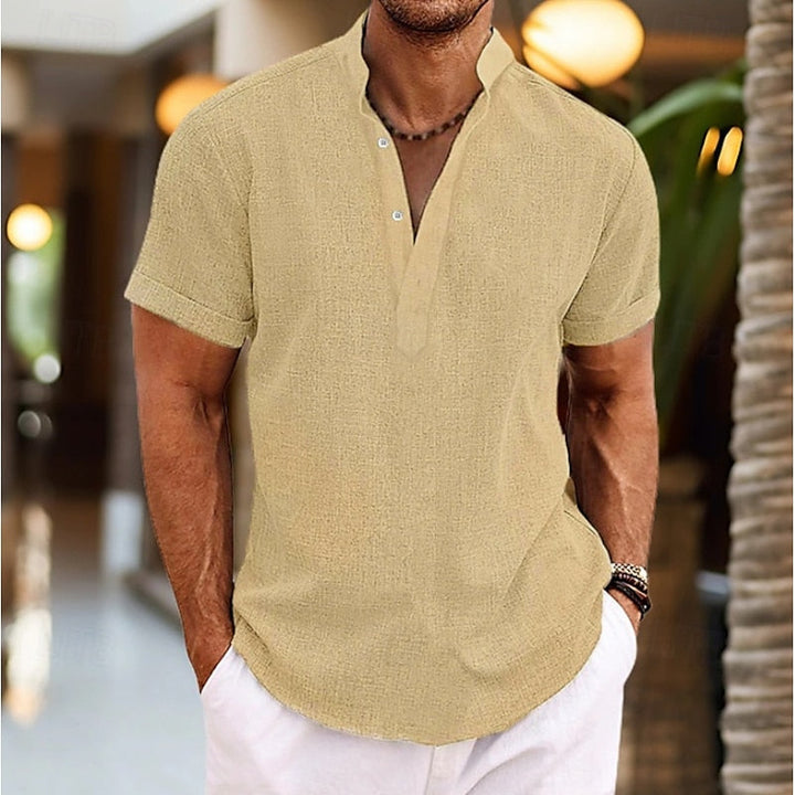 Herren Henley-Hemd | Gerade Passform | Mit Knopfleiste | Sommer