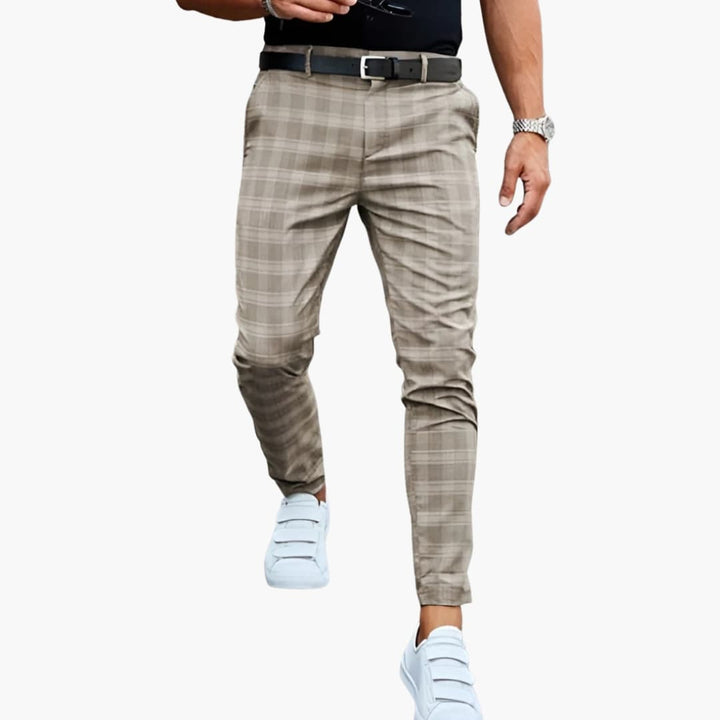 Herren Stoffhose | Slimfit | Karomuster | Herbst