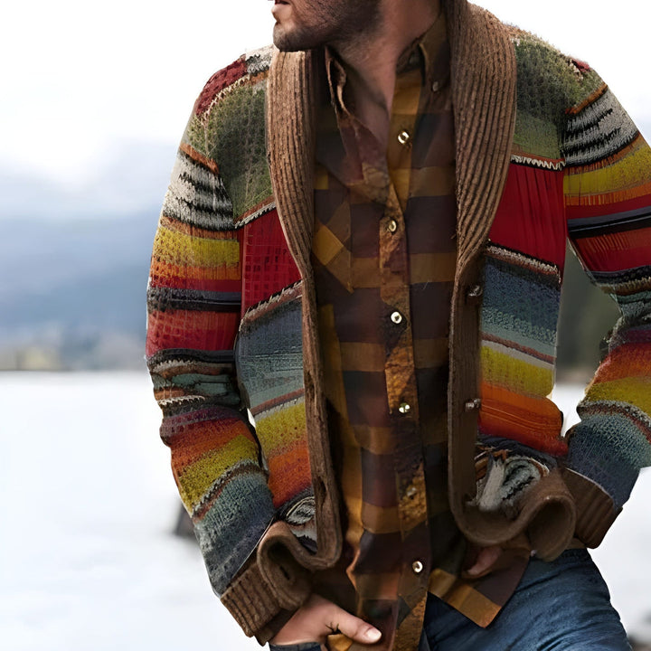Herren Strickjacke | Gestreifte Strickjacke | Moderner Westenstil