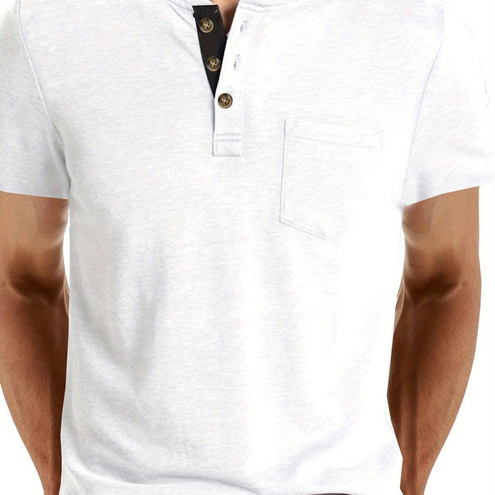 Herren T-Shirt | Slim Fit | Knopfleiste | Sommer