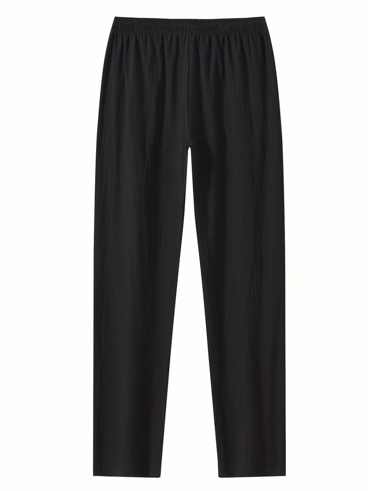 Herren Leinenhose | Lockerer Schnitt | Elastischer Bund | Sommer