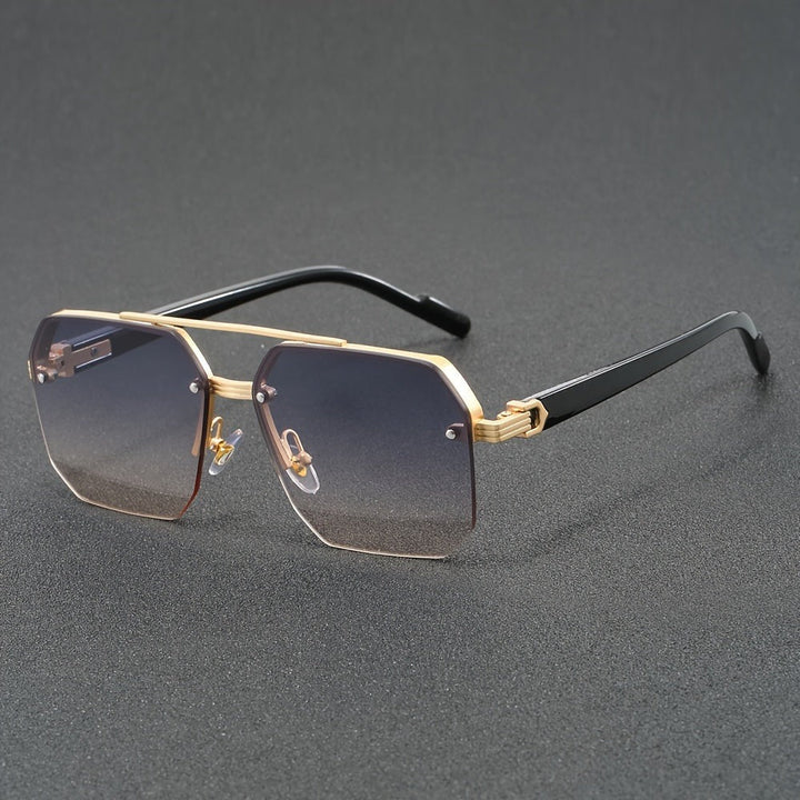 Herren Sonnenbrille | Elegant | Rahmenloses Design | Kantenstil Urban