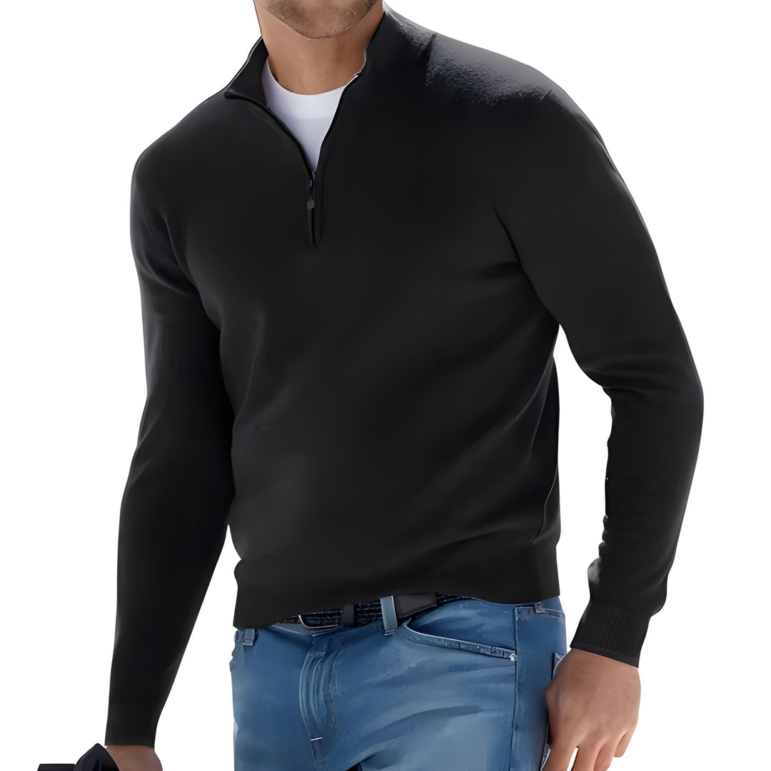 Pullover Herren | Half Zip Strickpullover | Herren Pulli Look