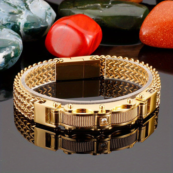 Herren Armband | Elegant | Magnetverschluss | Ketten Struktur