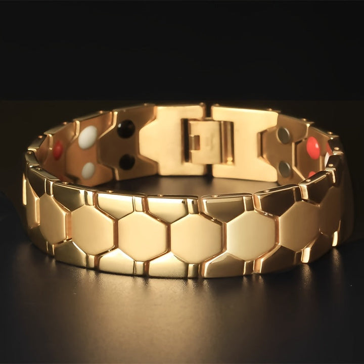 Herren Armband | Elegant | Magnetverschluss | Hexagon Muster
