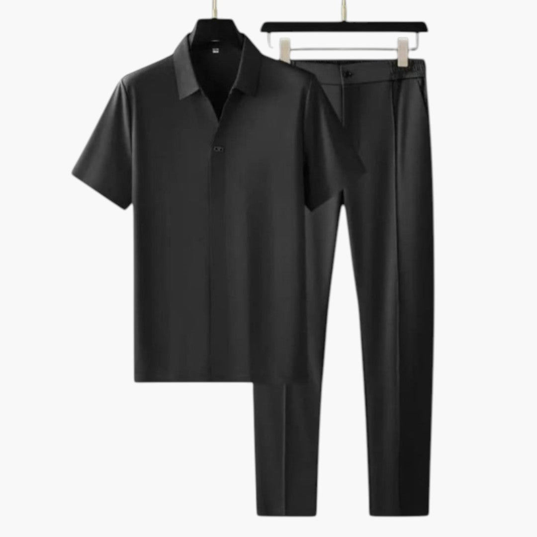 Herren Set | Kurzarmhemd &amp; Stoffhose | Eleganter Stil | Sommer