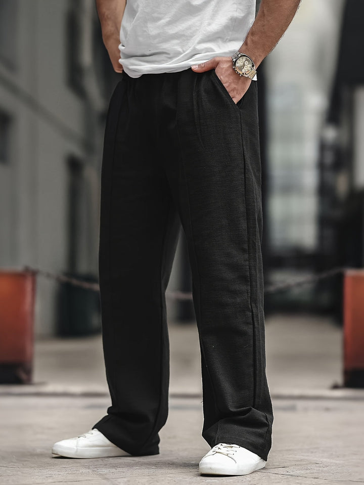 Herren Hose | Weite Beine | Mit Elastikbund | Sommer