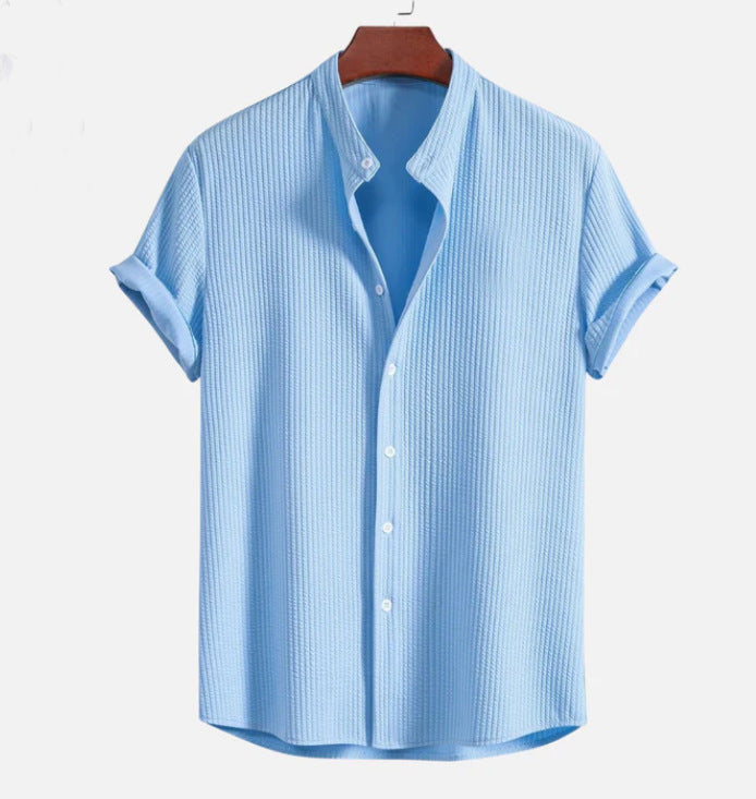 Herren Shirt | Oversized | Mit Knopfleiste | Struktur Freizeit Sommer